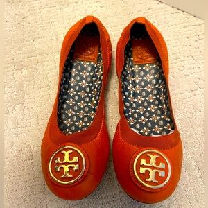 Tory Burch Orange ‘Reva’ Flats 8.5m